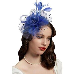Fascinators Hat for Women 1-royal Blue